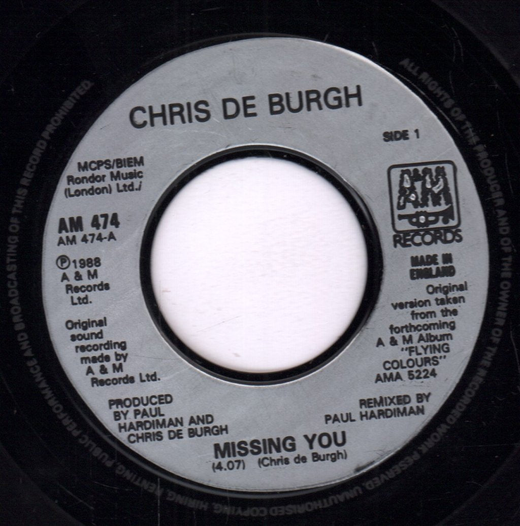 Chris De Burgh - Missing You - 7 Inch