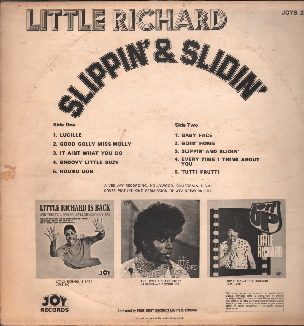 Little Richard - Slippin' And Slidin' - Lp