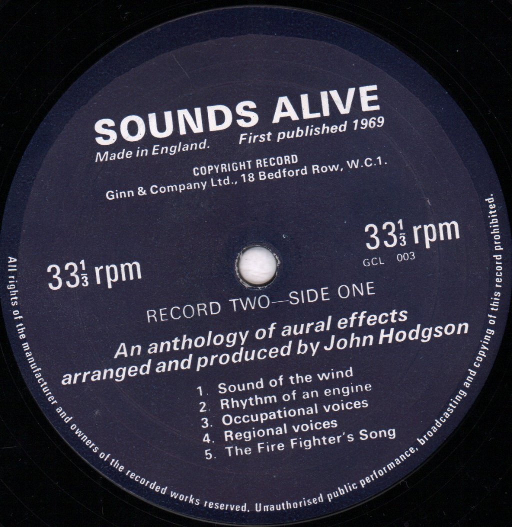 john hodgson and ernest richards - Sounds Alive Record 2 - Lp