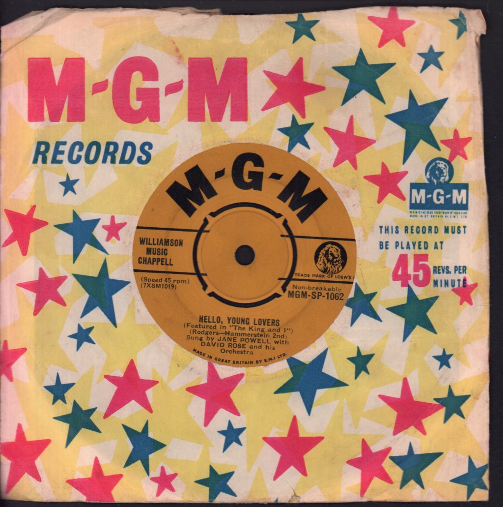 jane powell with david rose and his orchestra - Hello, Young Lovers - 7 Inch