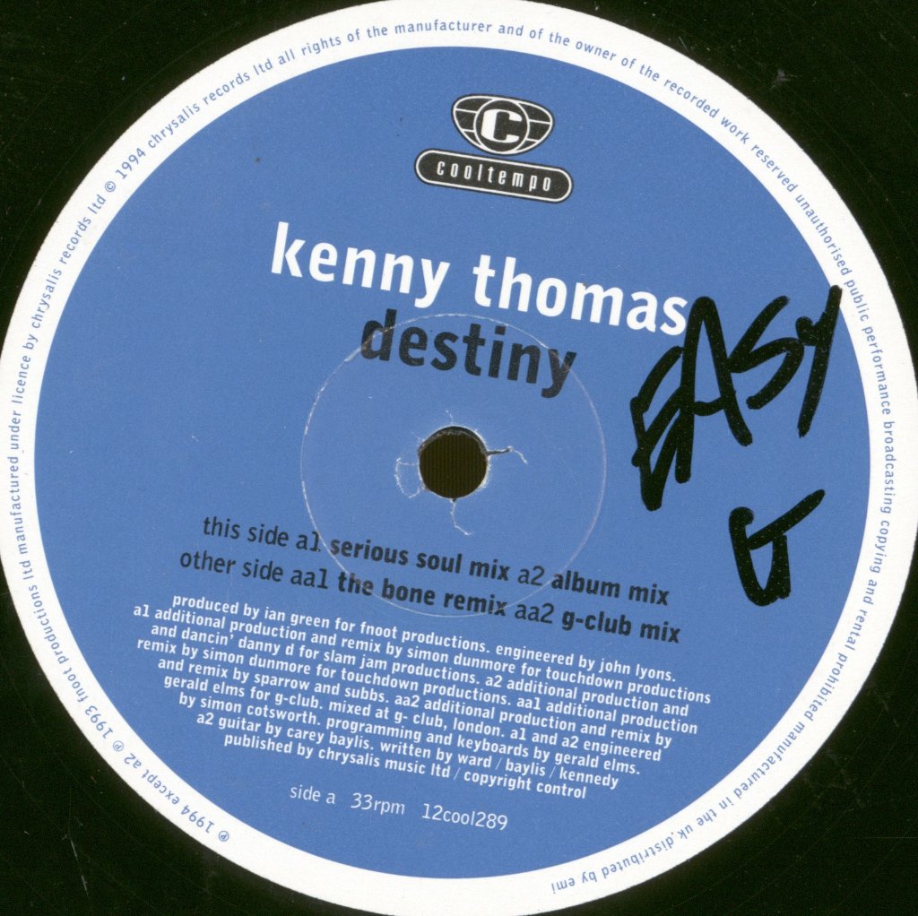 Kenny Thomas - Destiny - 12 Inch