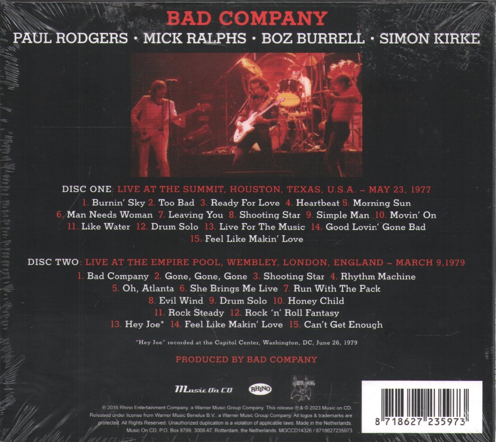 Bad Company - Live 1977 & 1979 - Double Cd