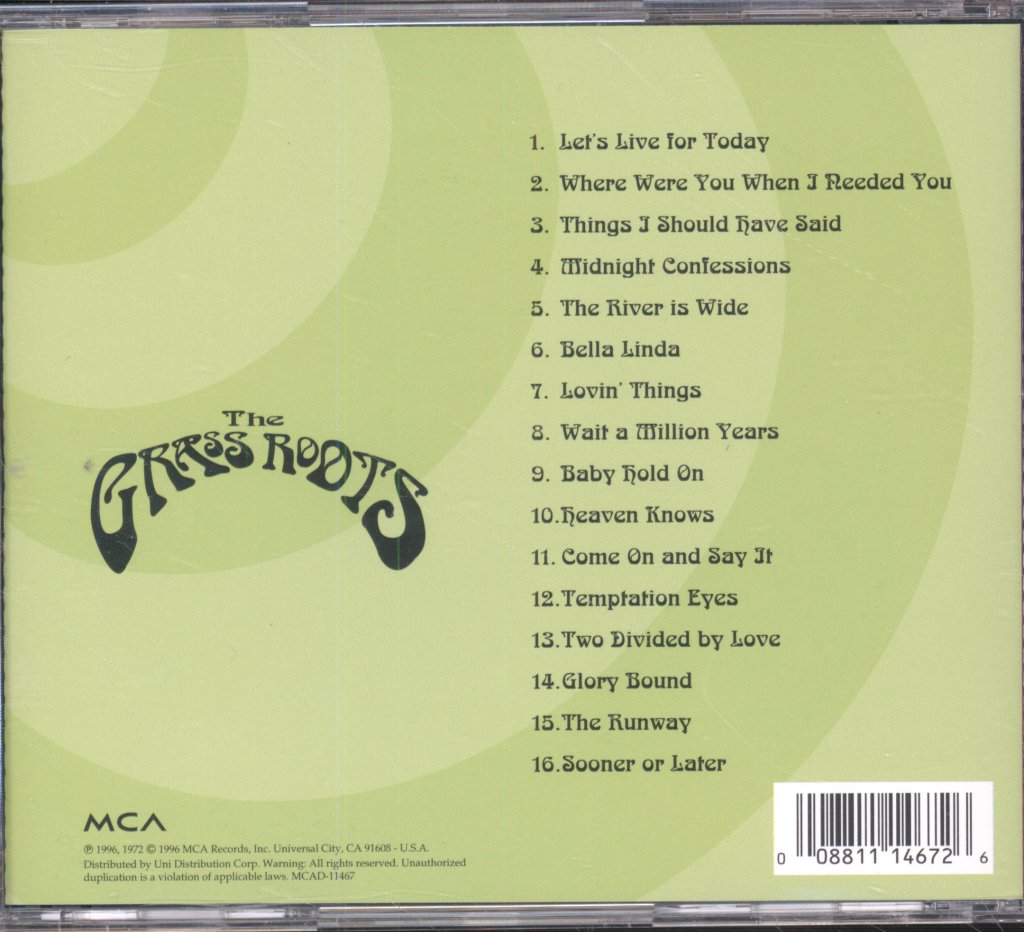 Grass Roots - All Time Greatest Hits - Cd