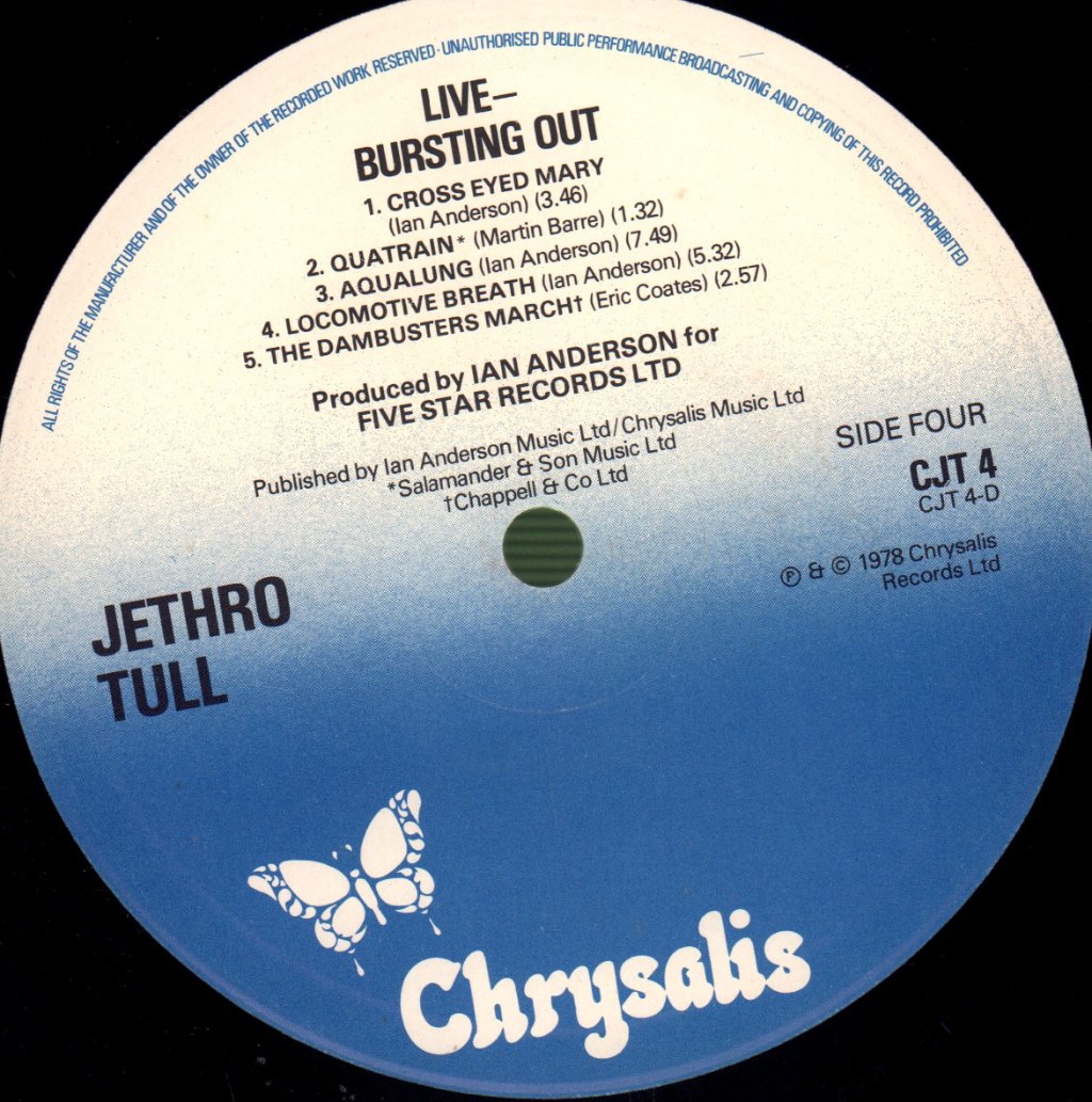 Jethro Tull - Live - Bursting Out - Double Lp
