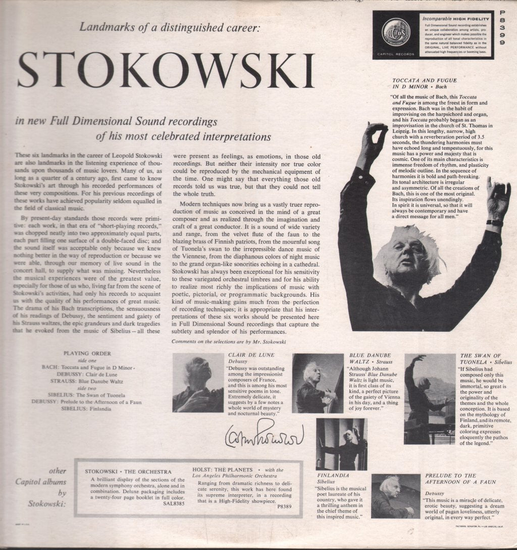 Leopold Stokowski And His Symphony Orchestra - Landmarks Of A Distinguished Career - Lp