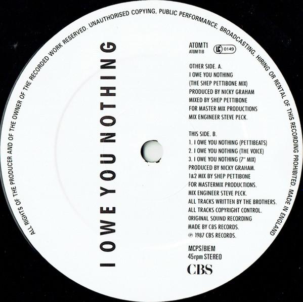 Bros - I Owe You Nothing - 12 Inch