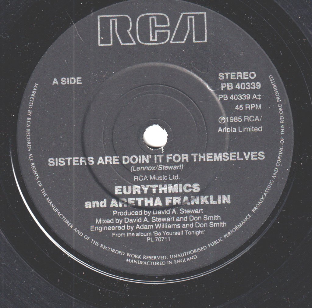 Eurythmics And Aretha Franklin - Sisters Are Doin It For Themselves - 7 Inch