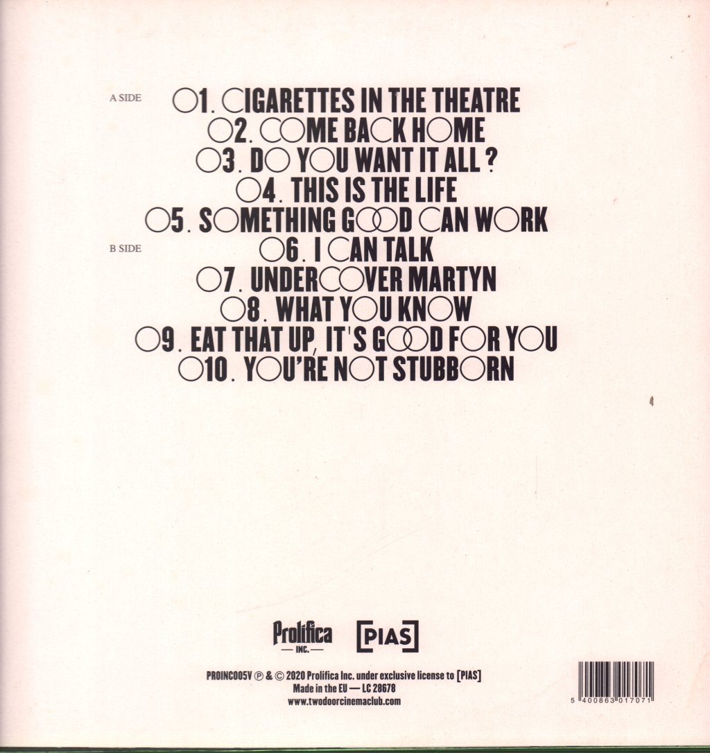 Two Door Cinema Club - Tourist History - Lp