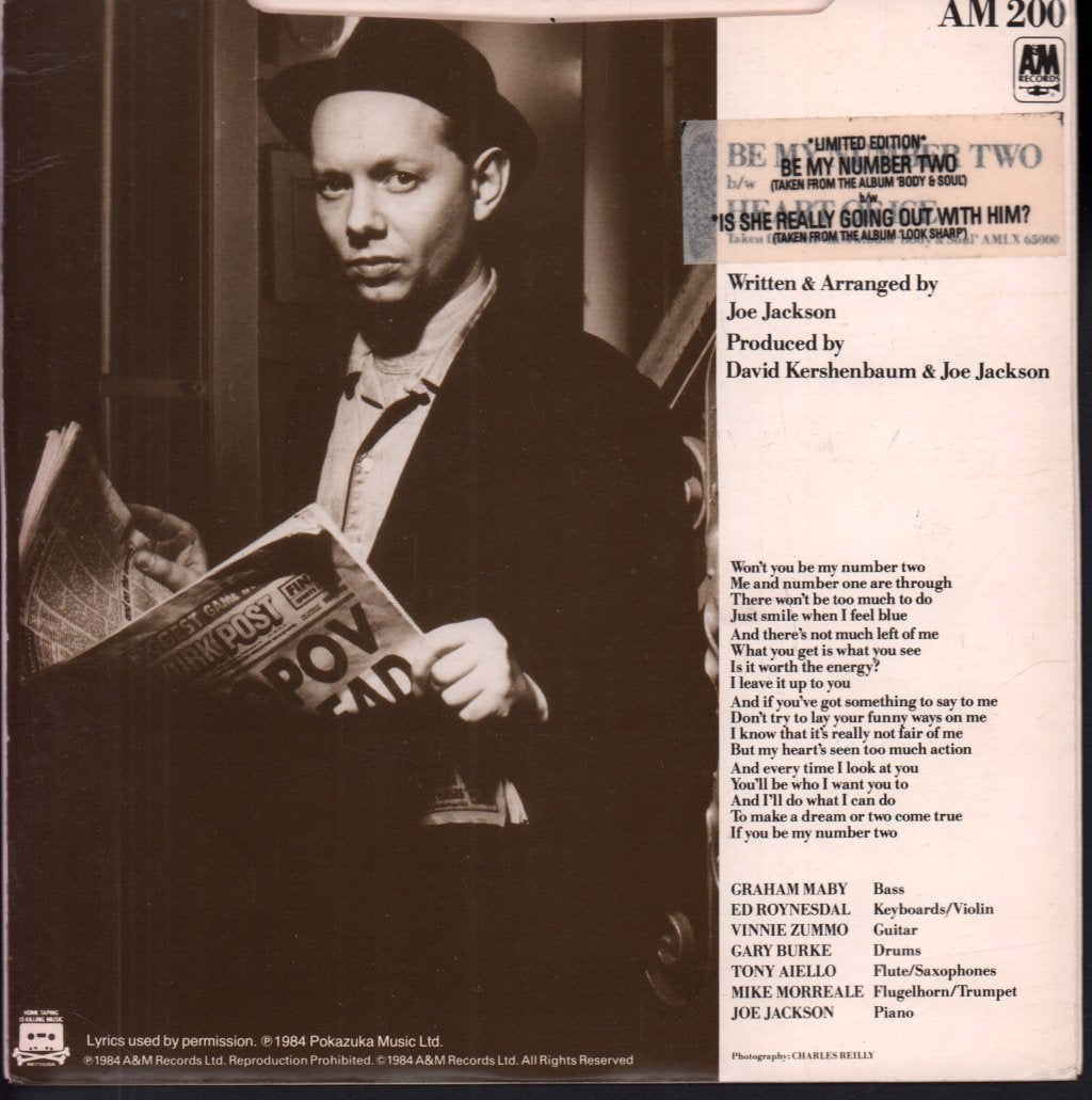 Joe Jackson - Be My Number Two - 7 Inch
