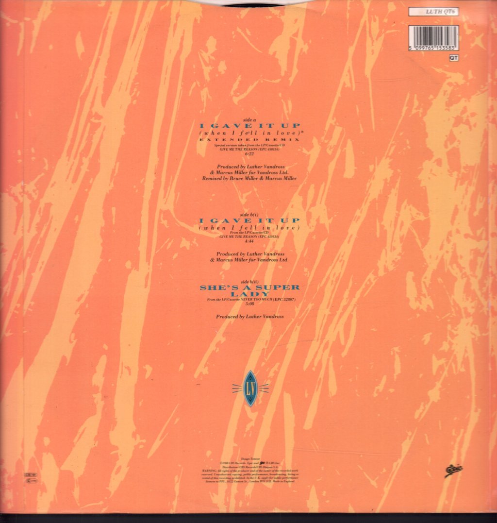 Luther Vandross - I Gave It Up - 12 Inch
