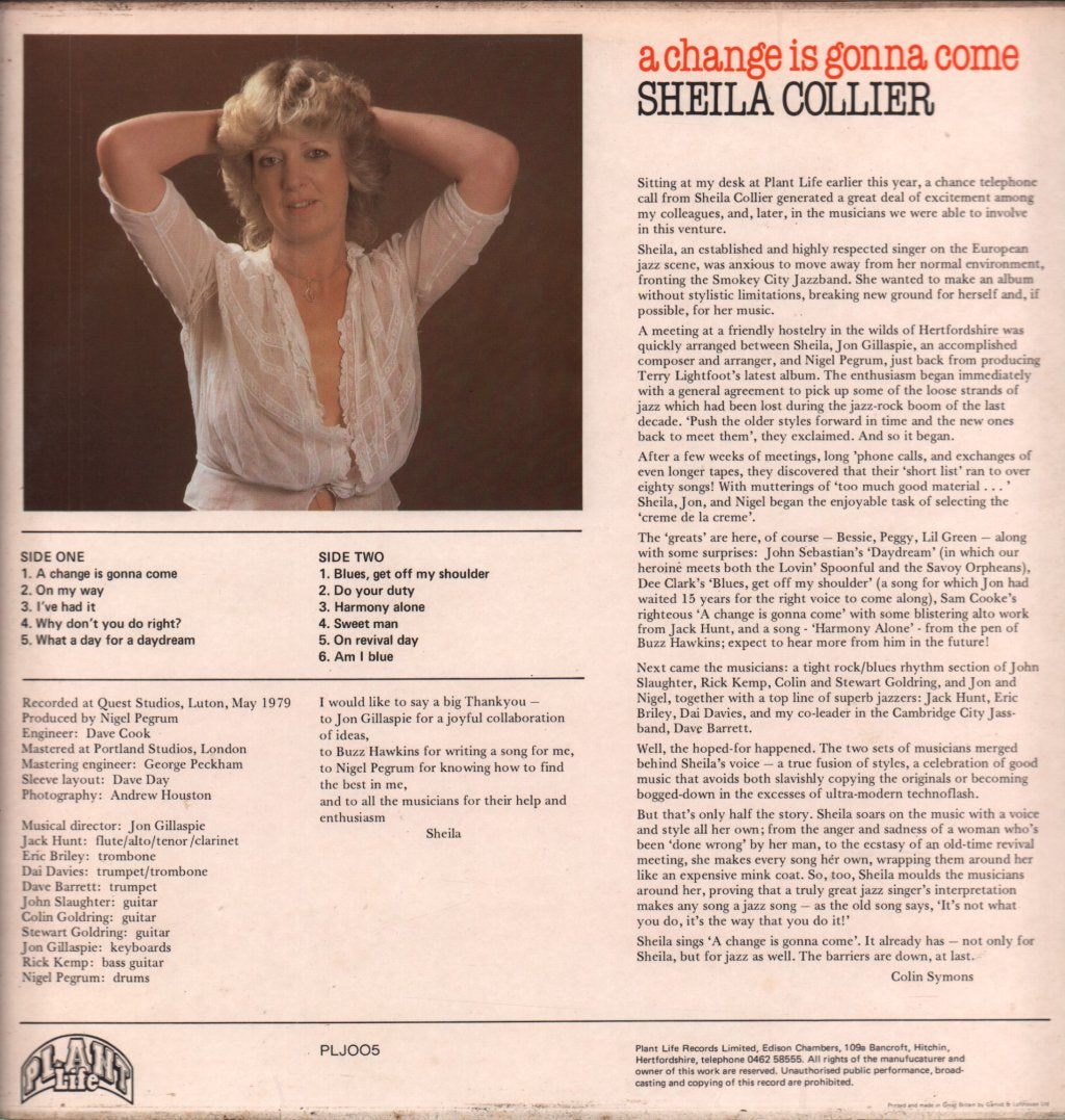 Sheila Collier - A Change Is Gonna Come - Lp
