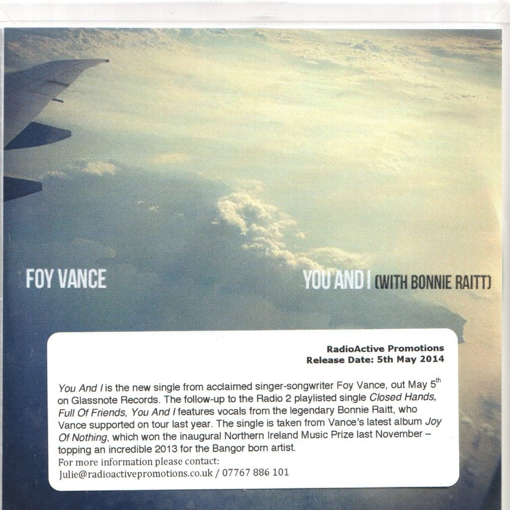 Foy Vance With Bonnie Raitt - You And I - Cdr