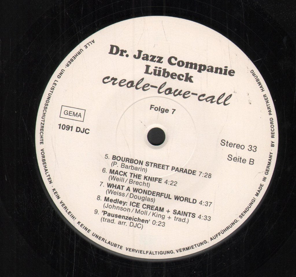 Dr. Jazz Companie Lubeck - Creole Love Call - Lp