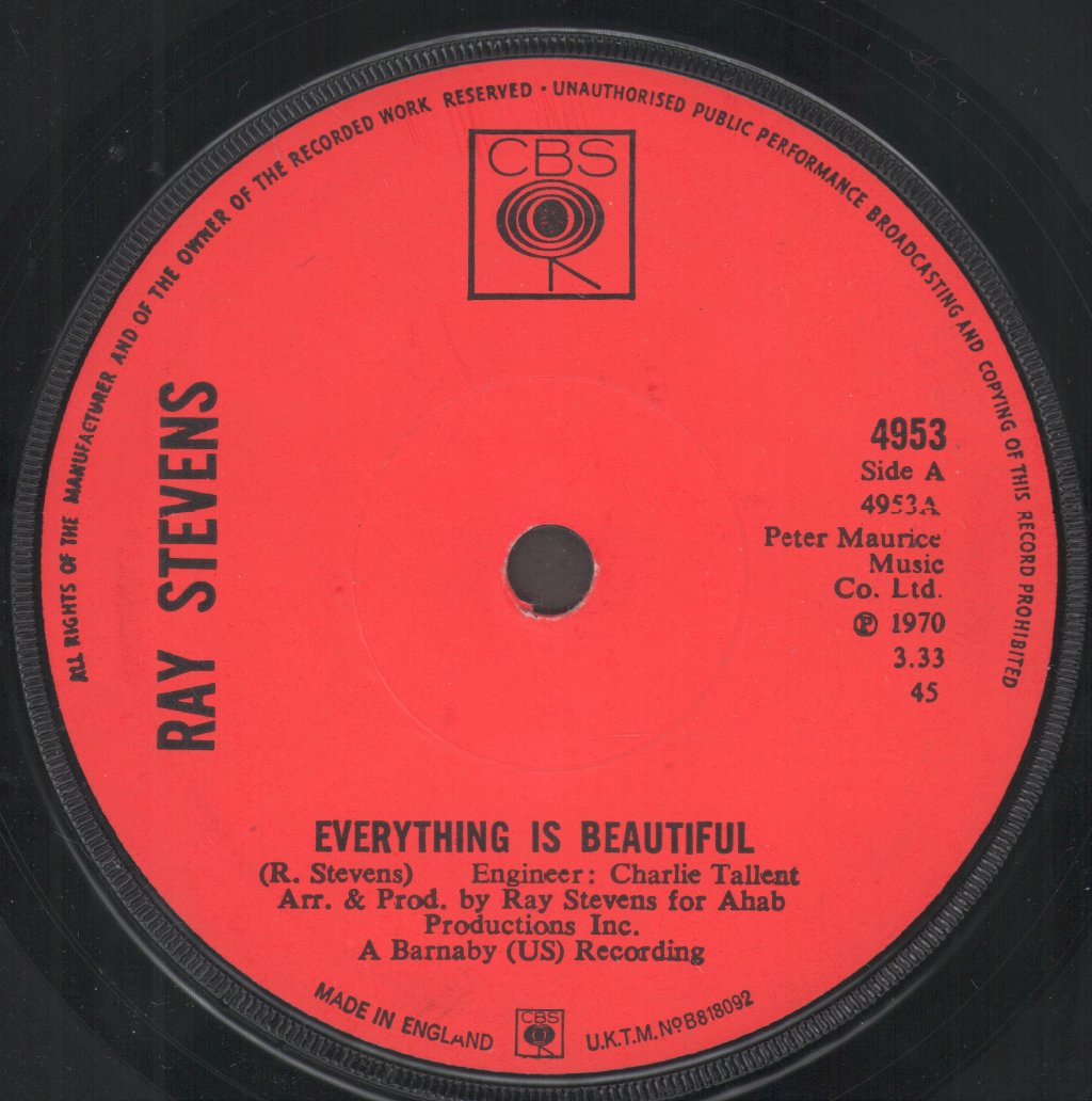 Ray Stevens - Everything Is Beautiful - 7 Inch