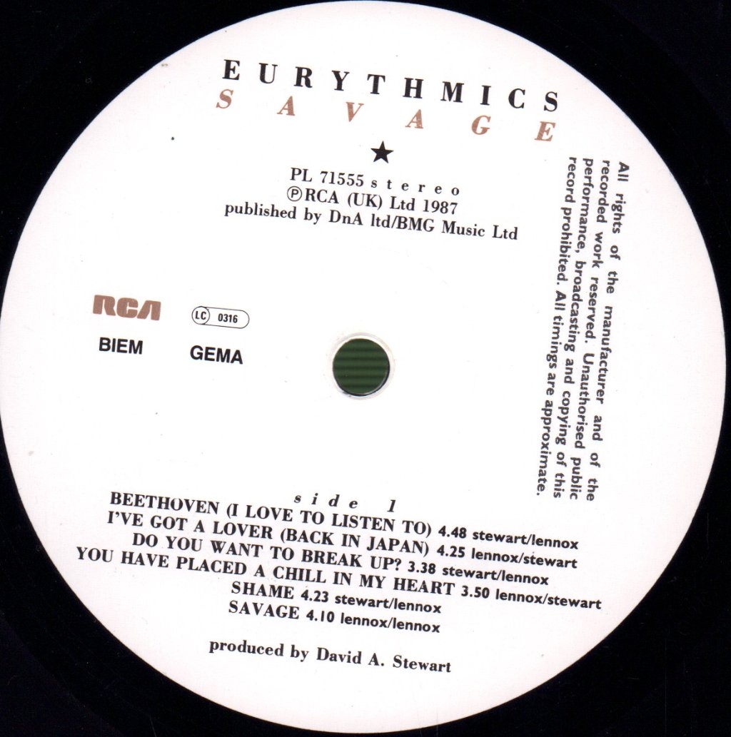 Eurythmics - Savage - Lp