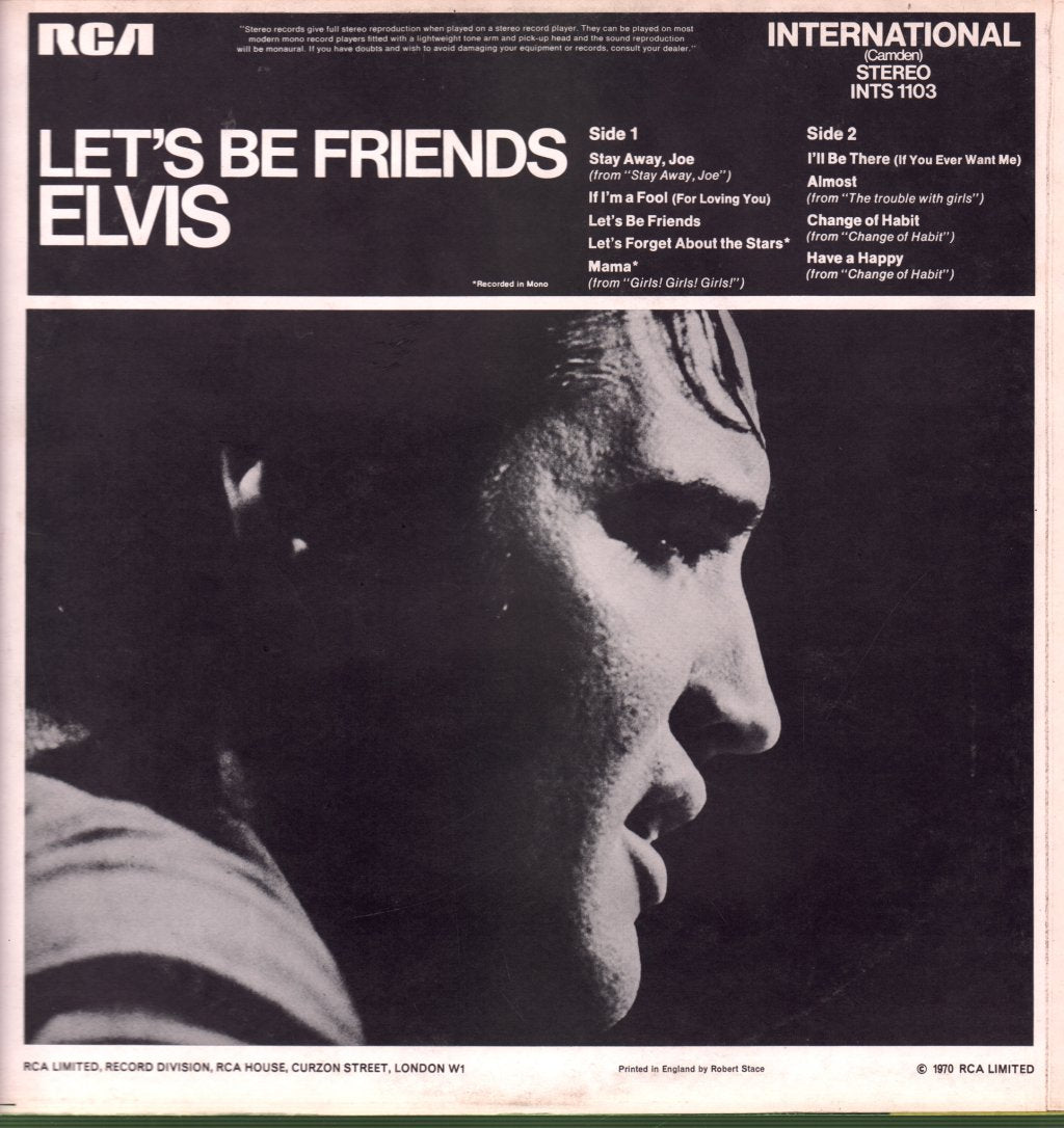 Elvis Presley - Let's Be Friends - Lp
