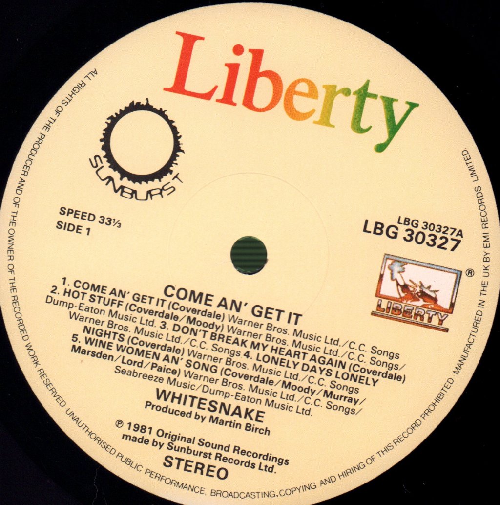 Whitesnake - Come An' Get It - Lp