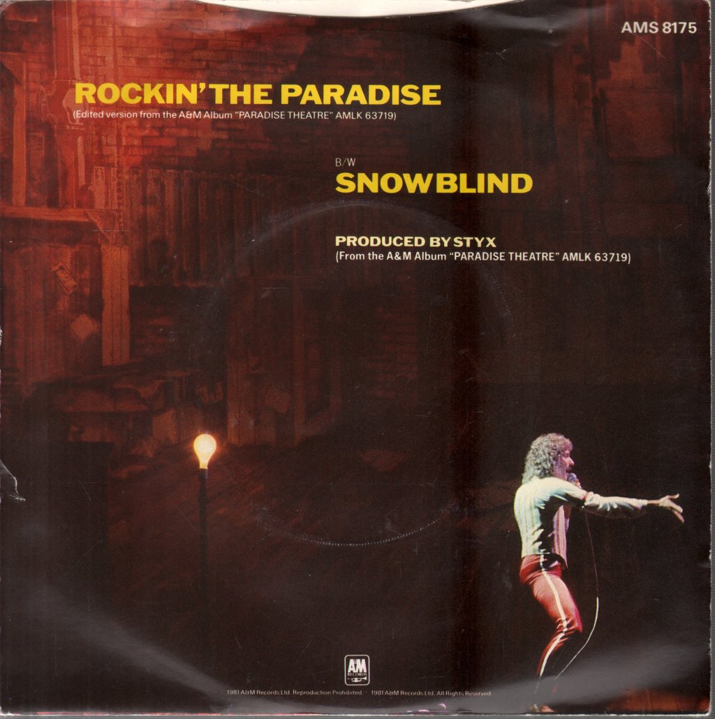 Styx - Rockin' The Paradise - 7 Inch
