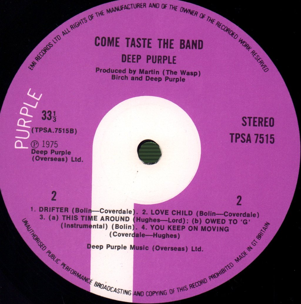 Deep Purple - Come Taste The Band - Lp