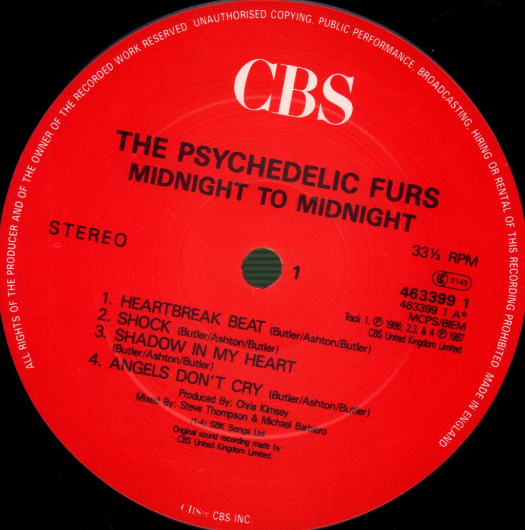 Psychedelic Furs - Midnight To Midnight - Lp