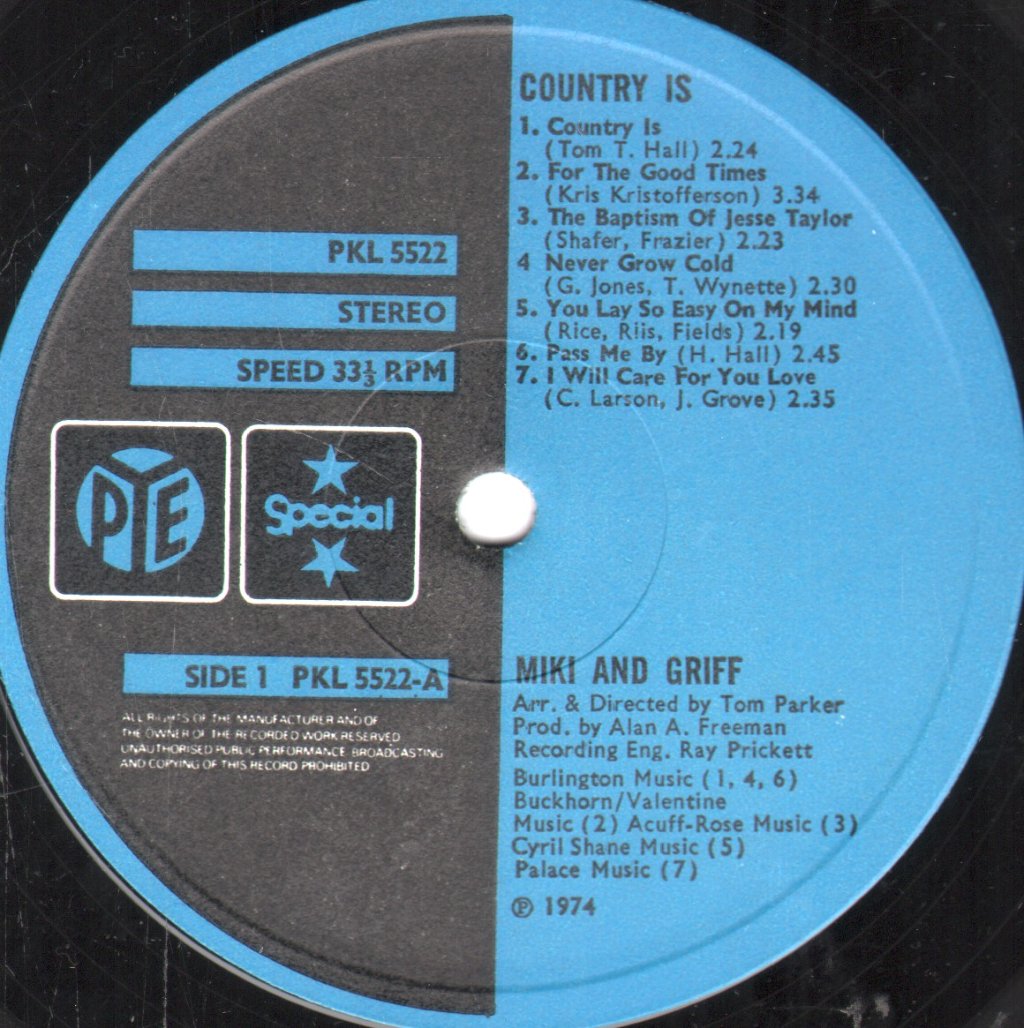 Miki And Griff - Country Is - Lp
