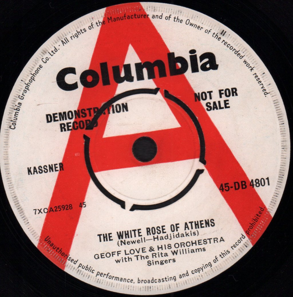 Geoff Love And His Orchestra - White Rose Of Athens - 7 Inch
