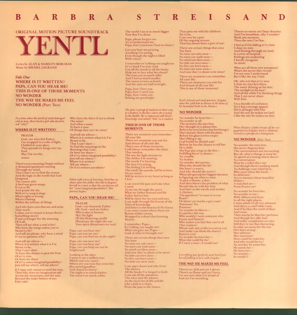 Barbra Streisand - Yentl (Soundtrack) - Lp