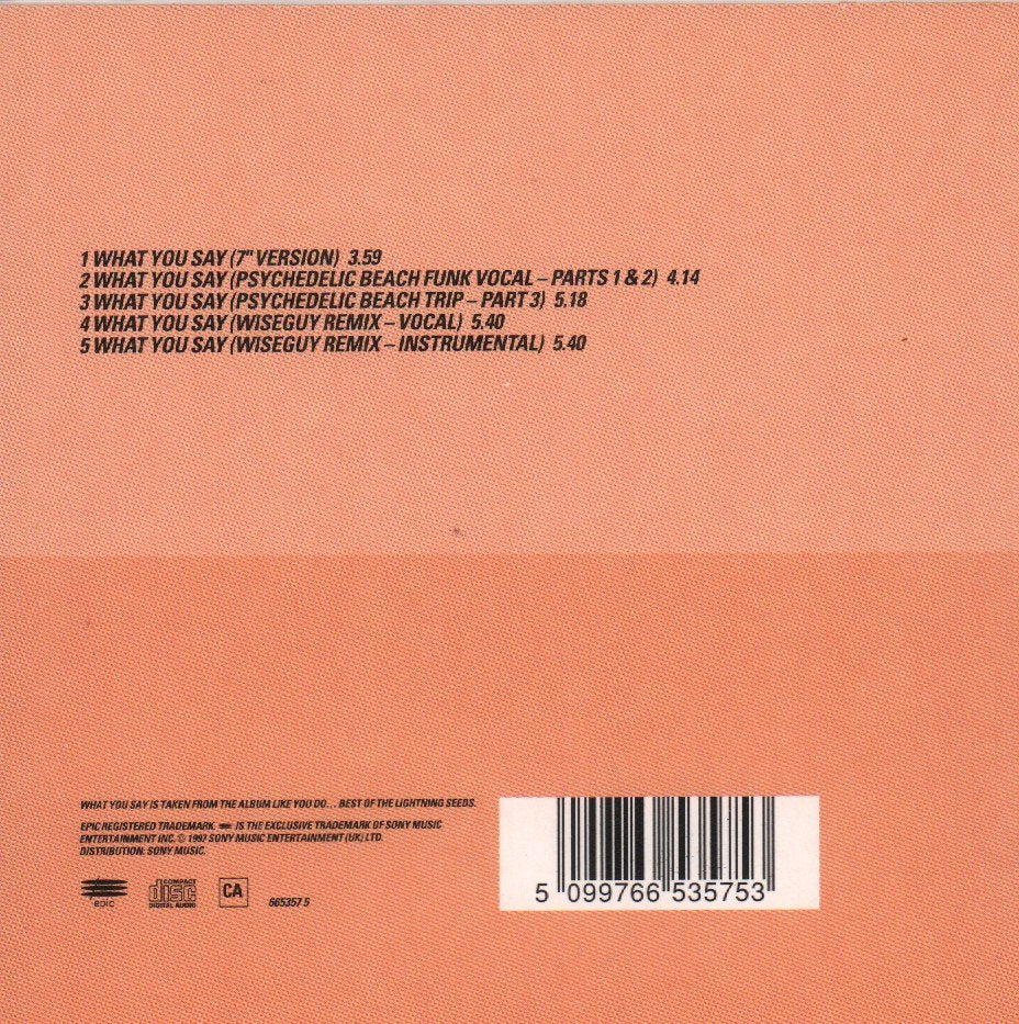 Lightning Seeds - What You Say - Cd