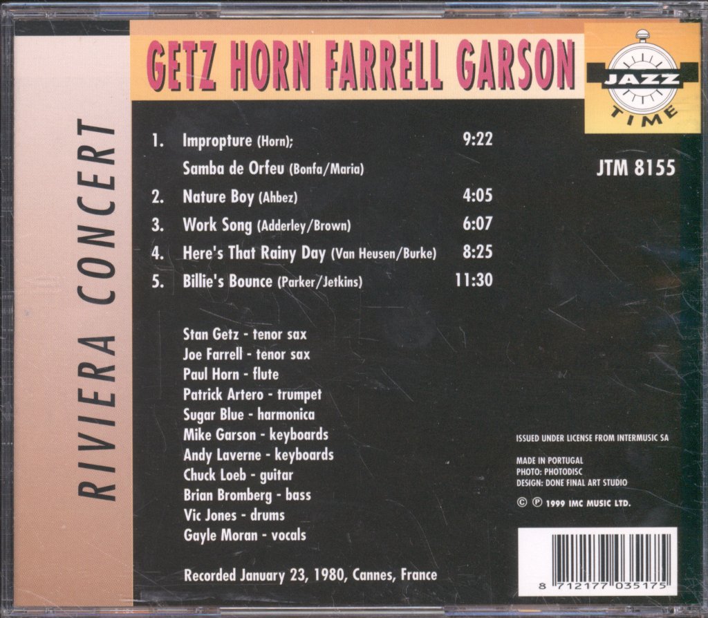Getz Horn Farrell Garson - Riviera concert - Cd