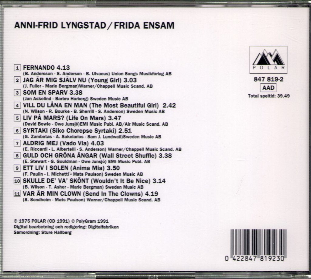 Anni Frid Lyngstad - Frida Ensam - Cd