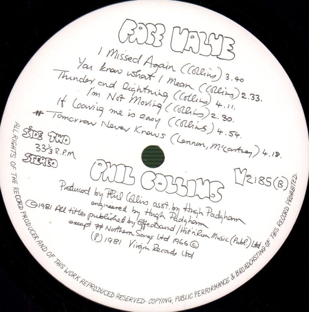 Phil Collins - Face Value - Lp