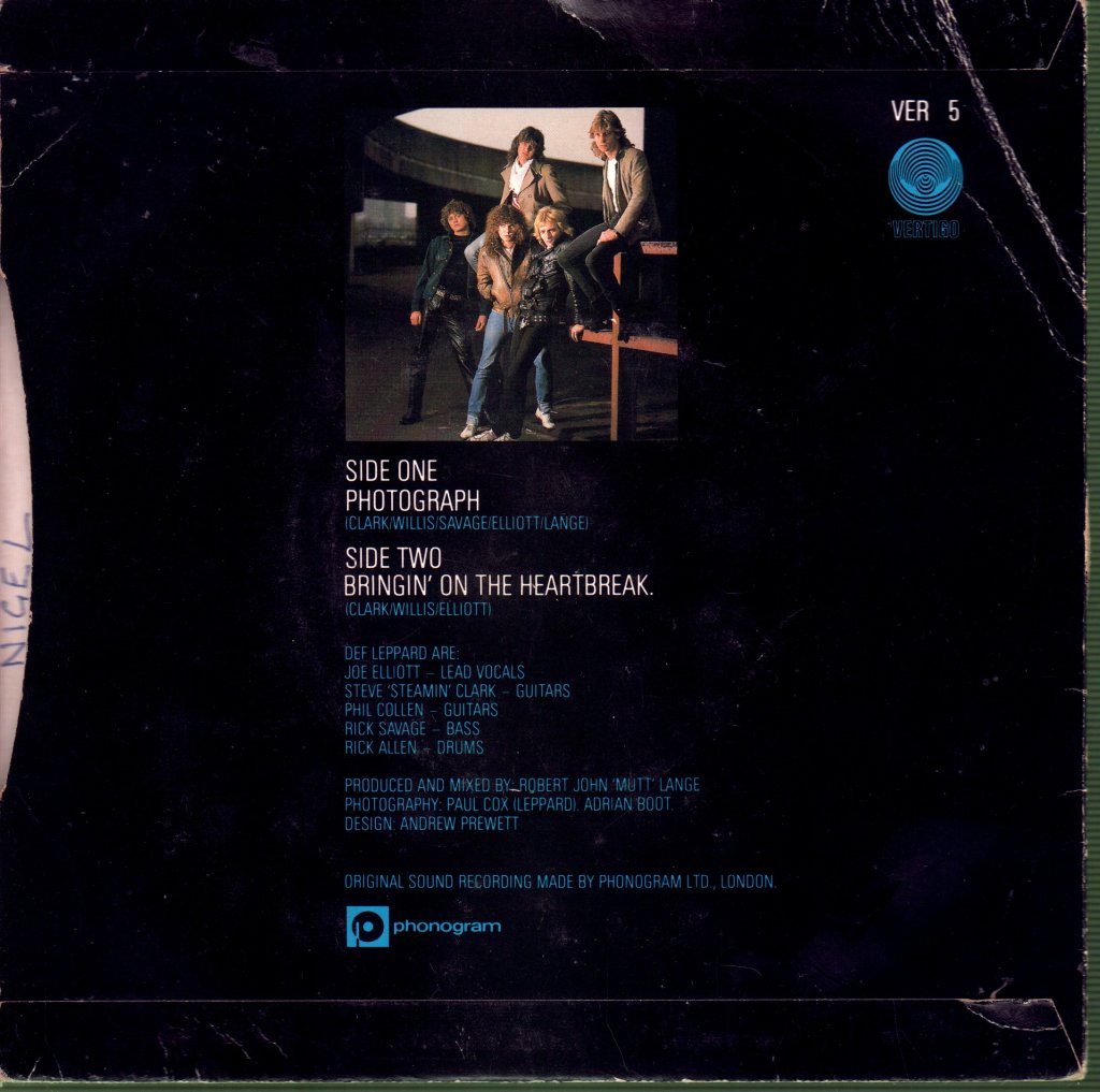 Def Leppard - Photograph - 7 Inch