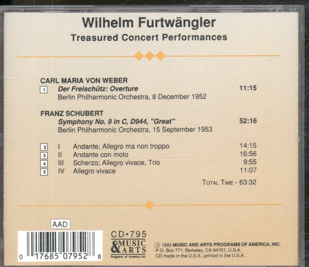 Wilhelm Furtwängler, Berliner Philharmoniker - Furtwangler Conducts Schubert - Cd