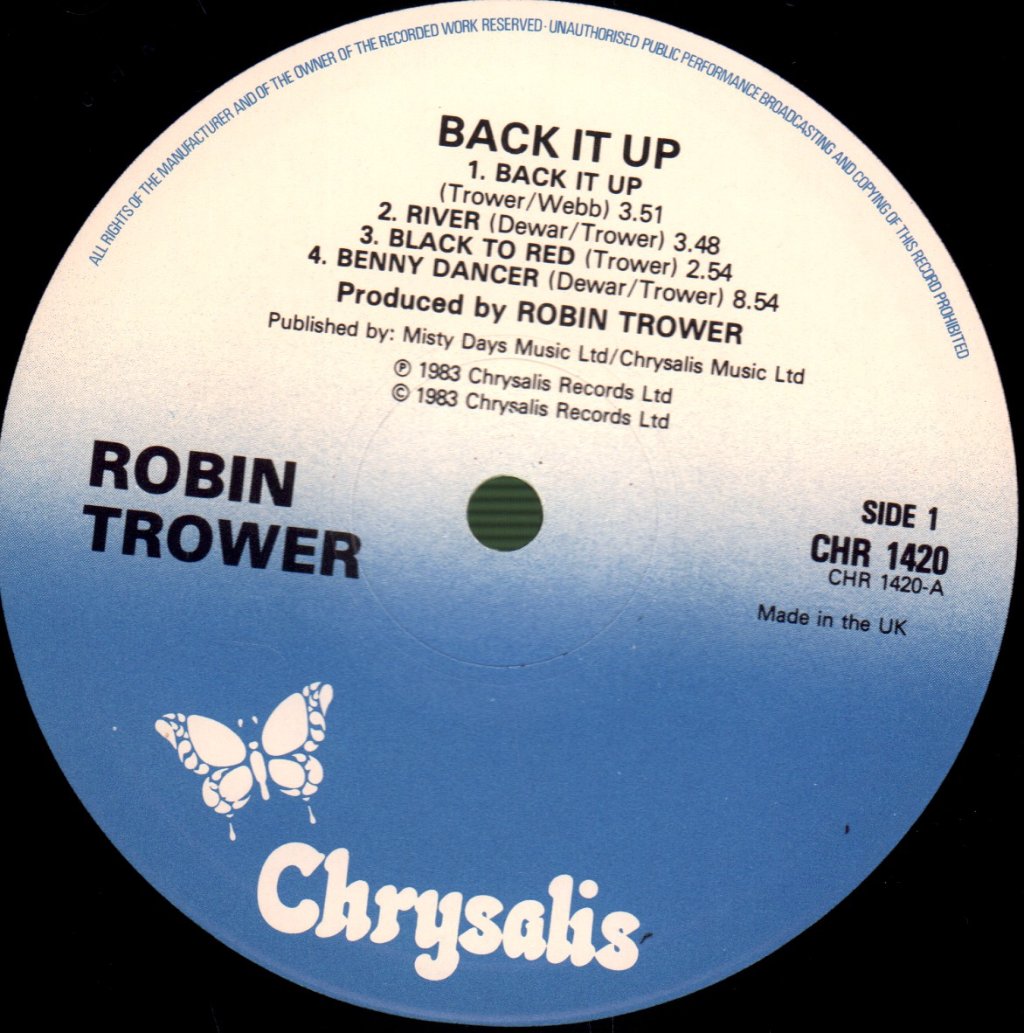 Robin Trower - Back It Up - Lp