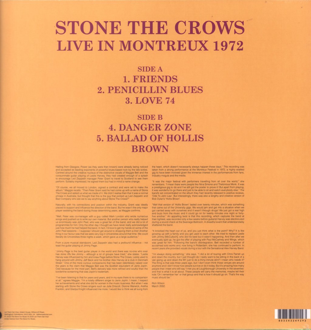 Stone The Crows - Live In Montreux 1972 - Lp