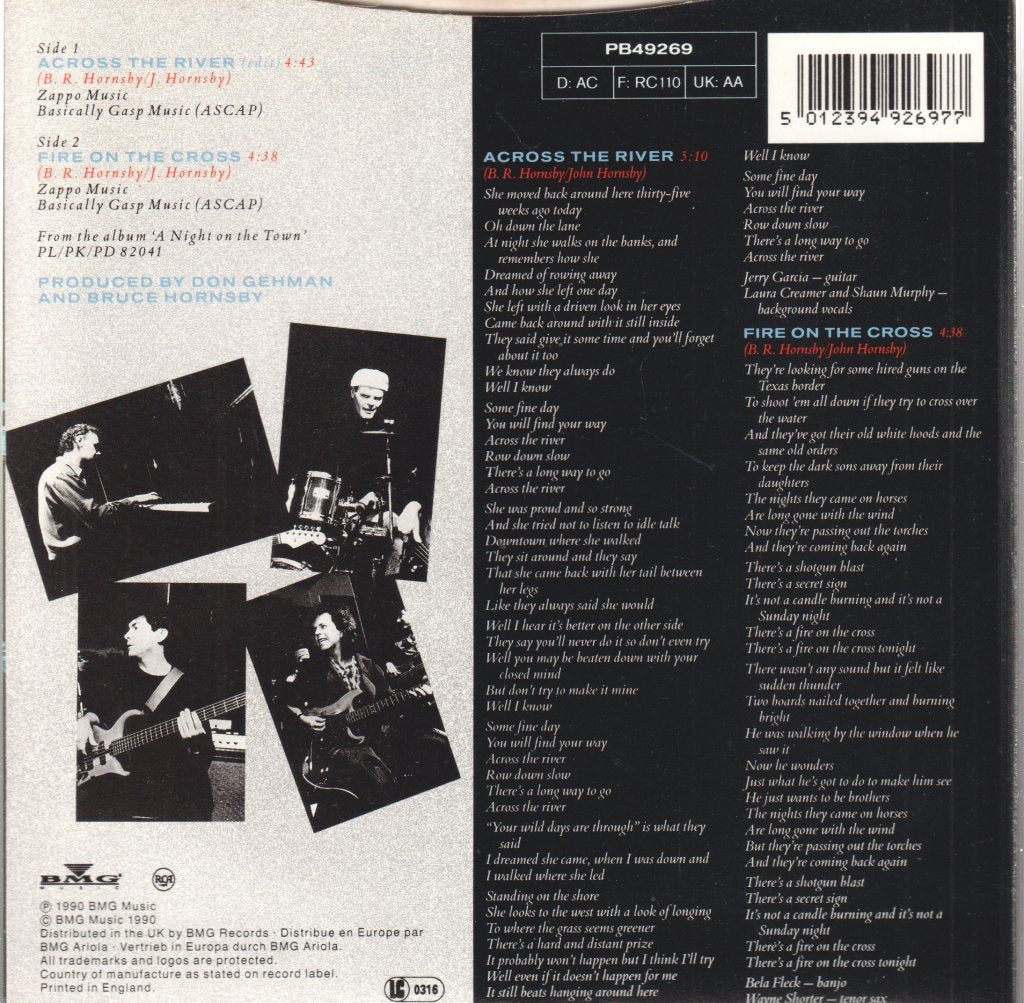 Bruce Hornsby And The Range - Across The River - 7 Inch