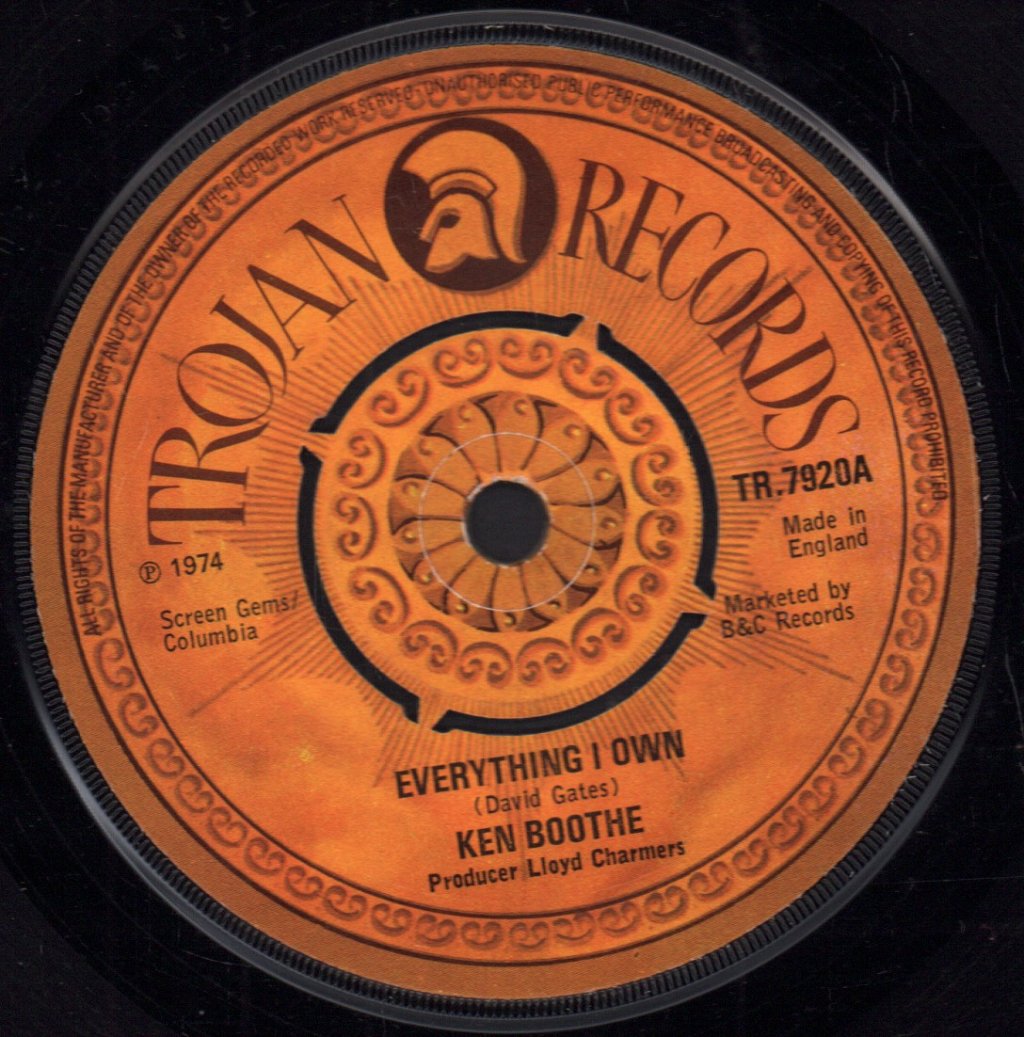 Ken Boothe - Everything I Own - 7 Inch