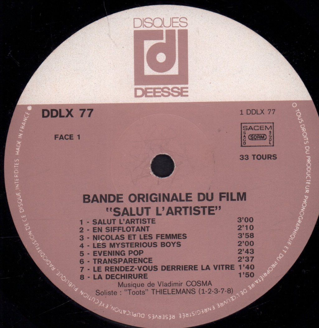 Vladimir Cosma - Salut L'Artiste / Le Grand Blond Avec Une Chaussure Noire - Lp