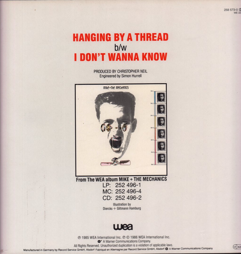 Mike And The Mechanics - Hanging By A Thread - 12 Inch