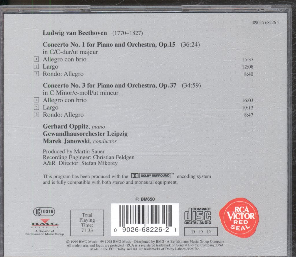 Gerhard Oppitz - Beethoven Piano Concertos I & III - Cd