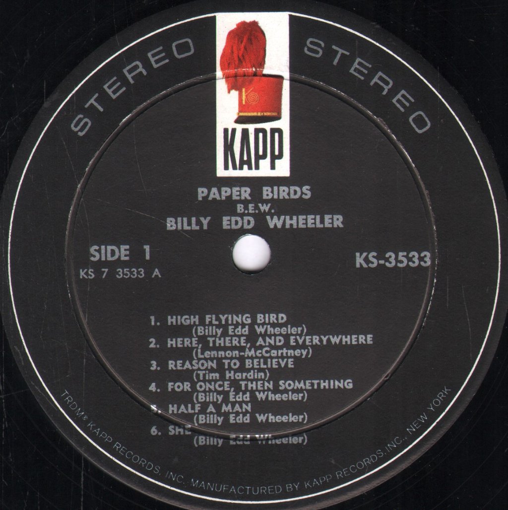 Billy Edd Wheeler - Paper Birds - Lp