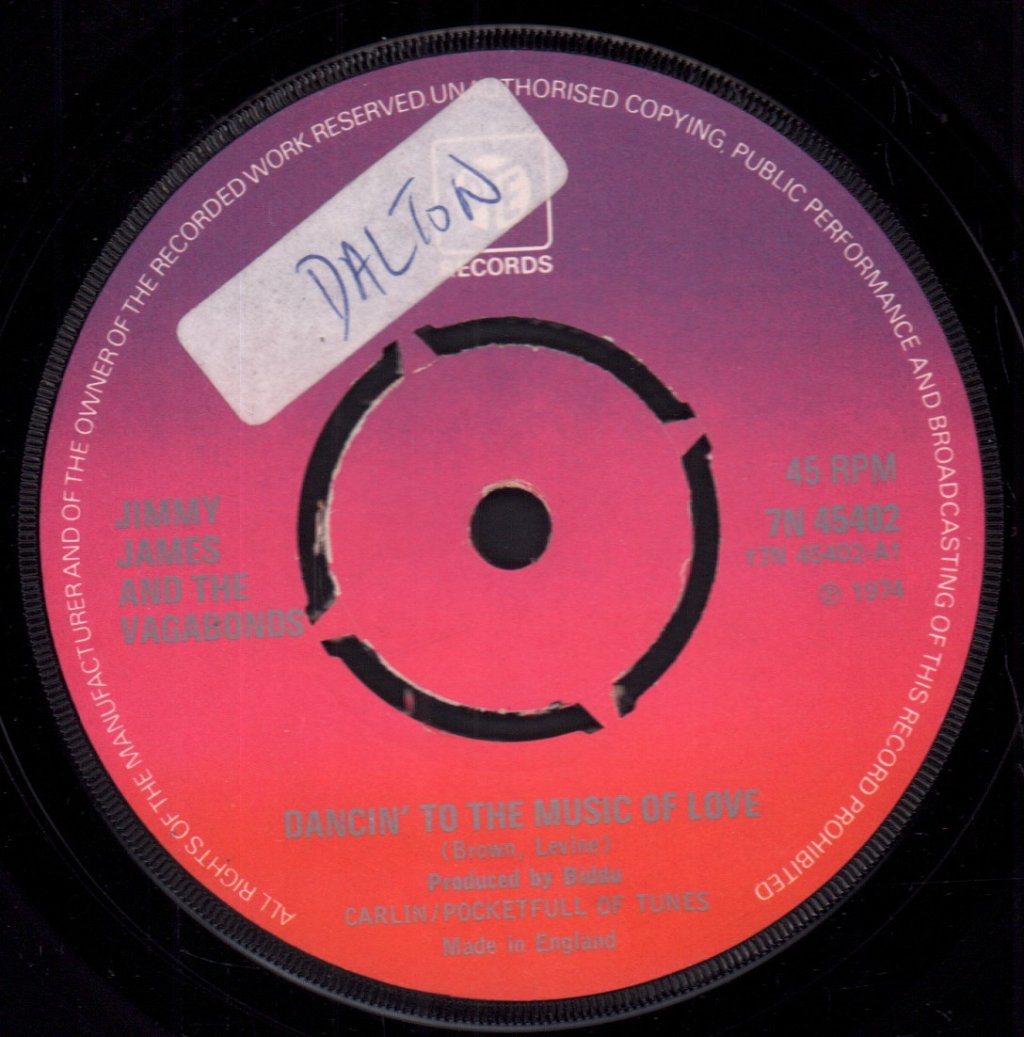 Jimmy James & The Vagabonds - Dancin' To The Music Of Love - 7 Inch