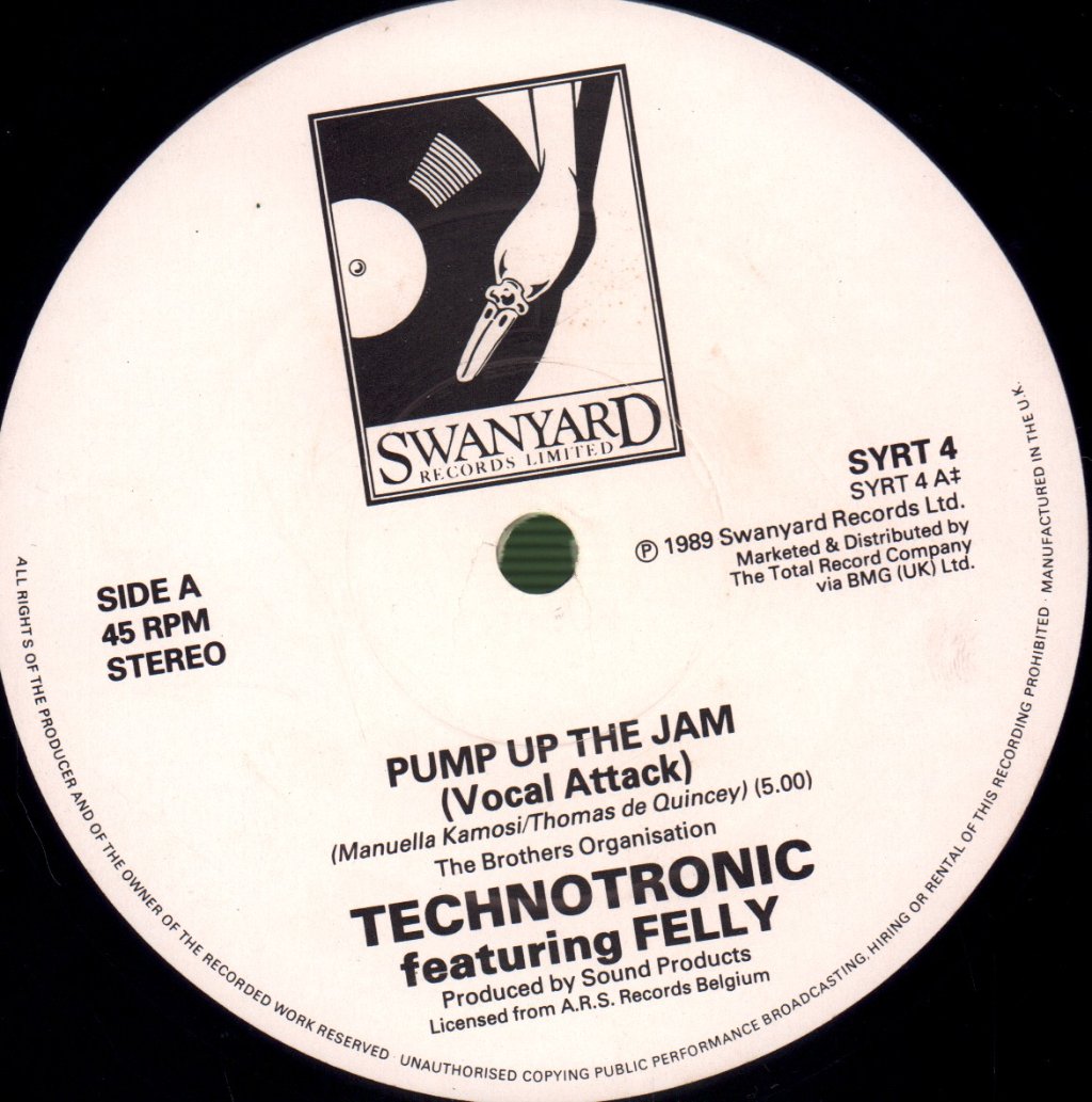 Technotronic featuring Felly - Pump Up The Jam - 12 Inch