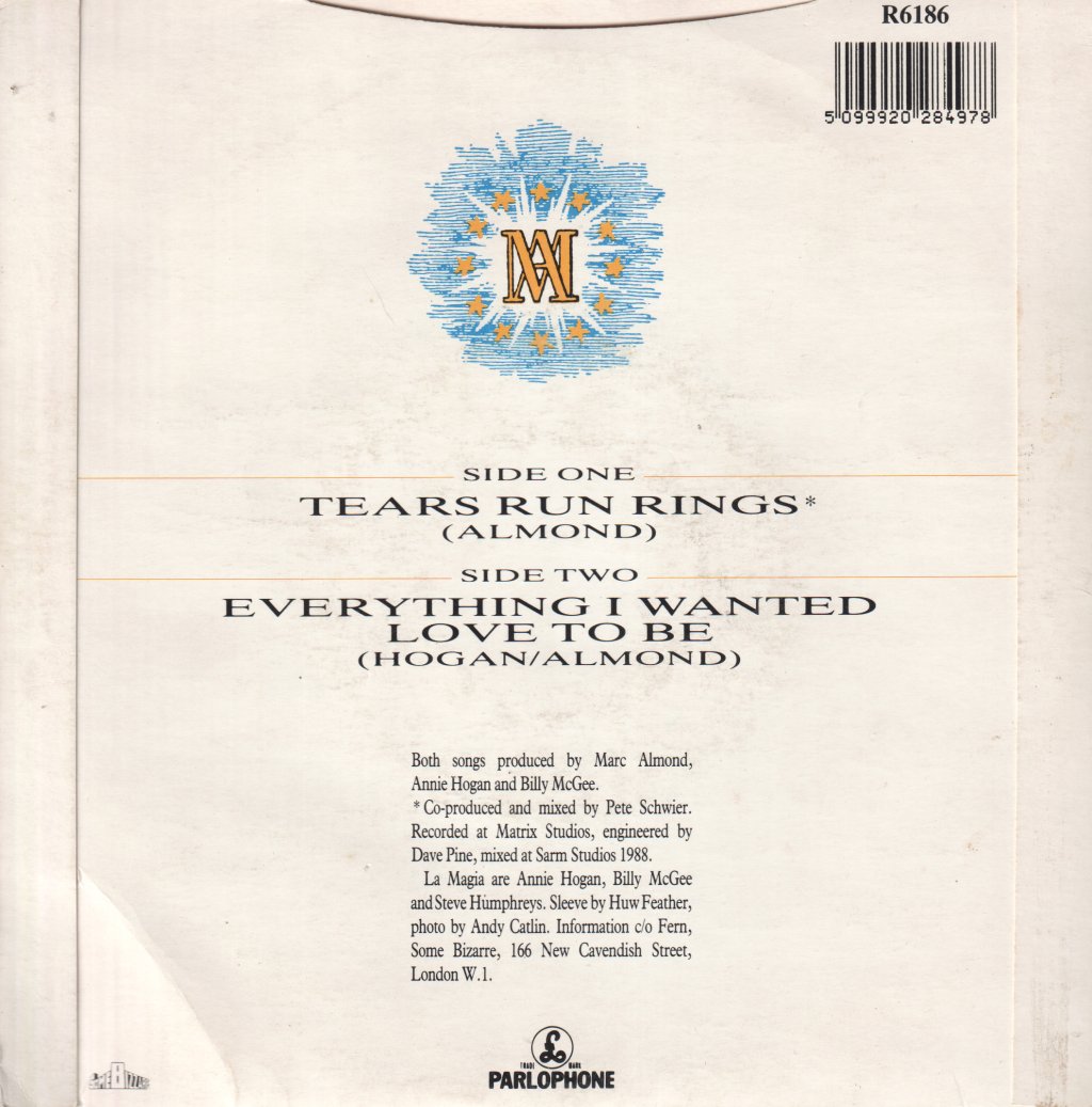 Marc Almond - Tears Run Rings - 7 Inch