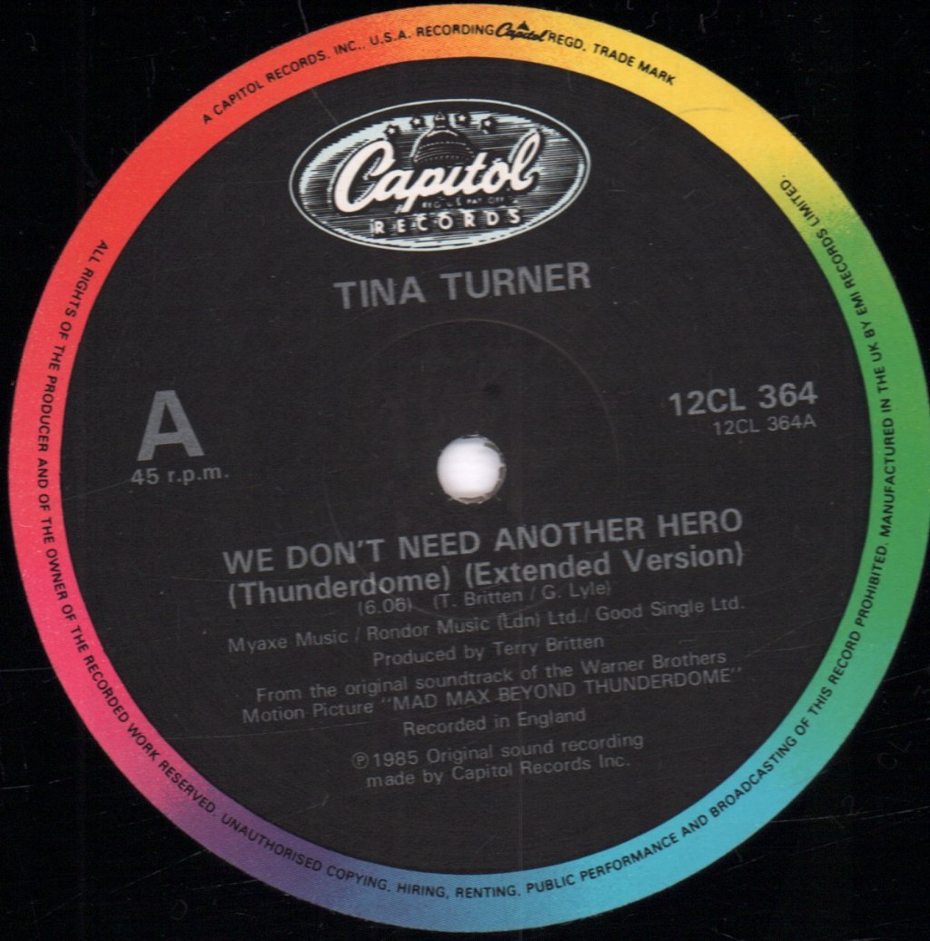 Tina Turner - We Don't Need Another Hero - 12 Inch