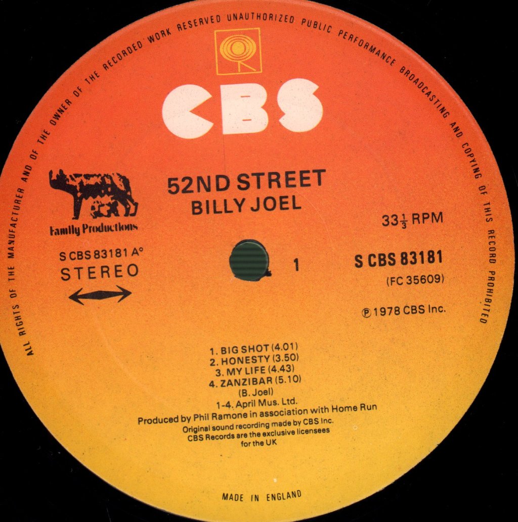 Billy Joel - 52nd Street - Lp