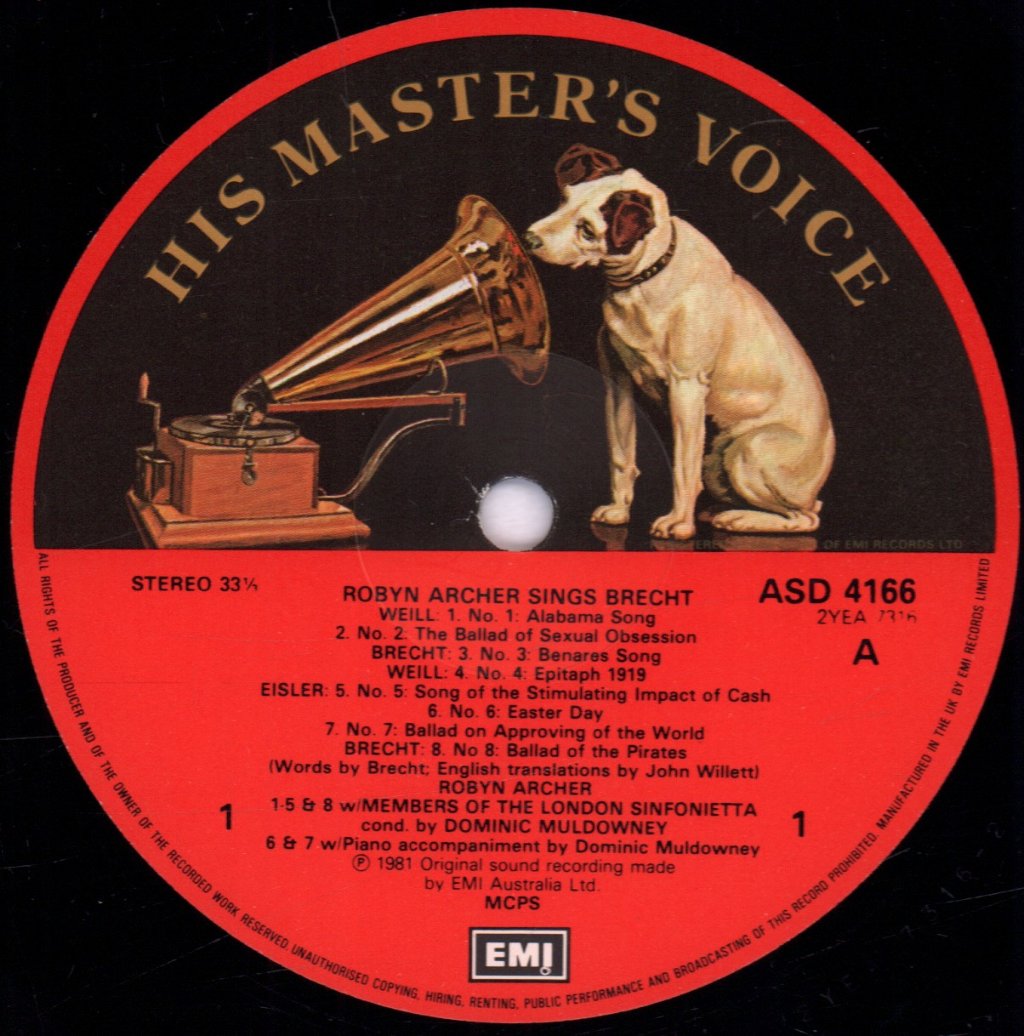 London Sinfonietta - Robyn Archer Sings Brecht - Lp