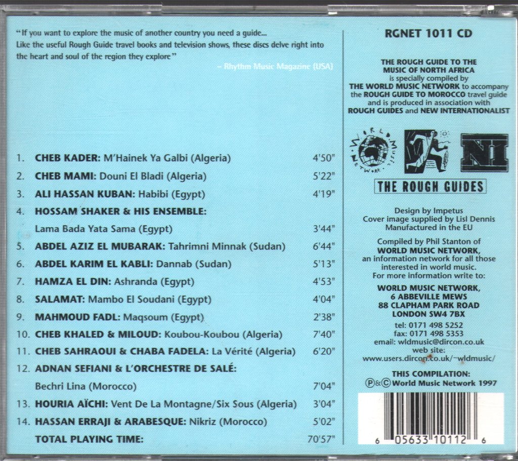 Various Artists - Rough Guide To The Music Of North Africa - Cd