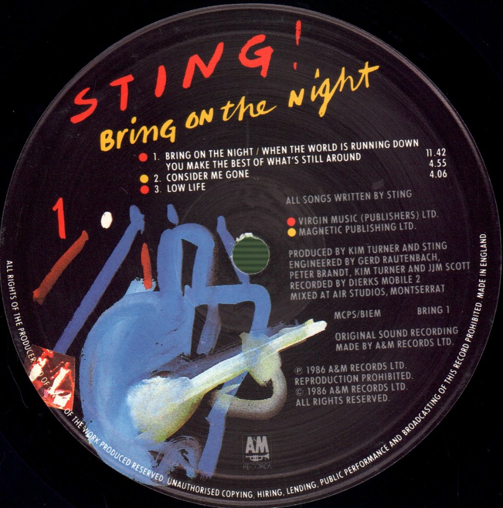 Sting - Bring On The Night - Double Lp
