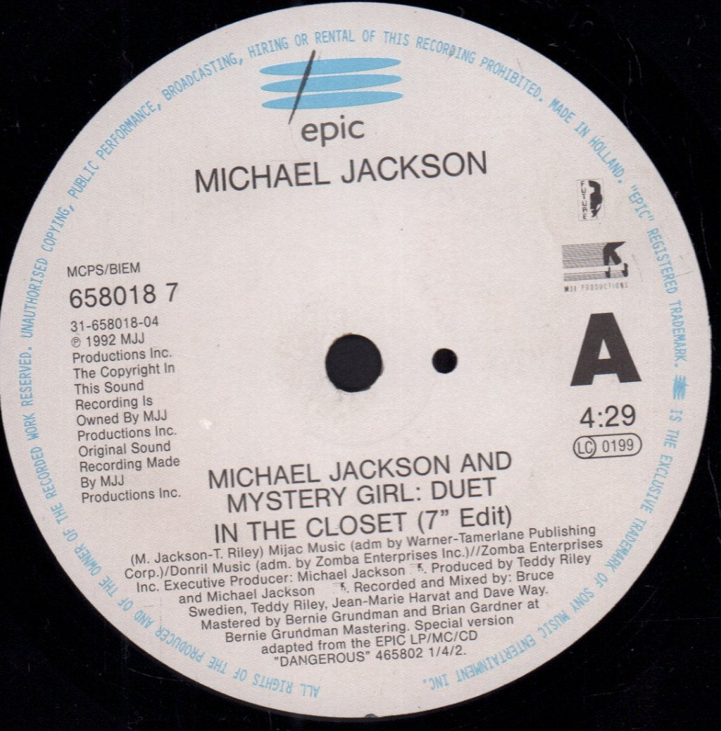 Michael Jackson - In The Closet - 7 Inch